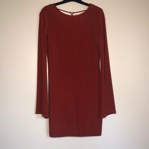 Long Sleeve Rust Dress